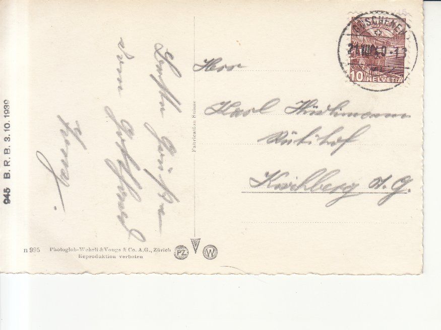 Cartoline postali: Wassen 1940 – Usato da Bürglen TG venduto da StampGraf 1