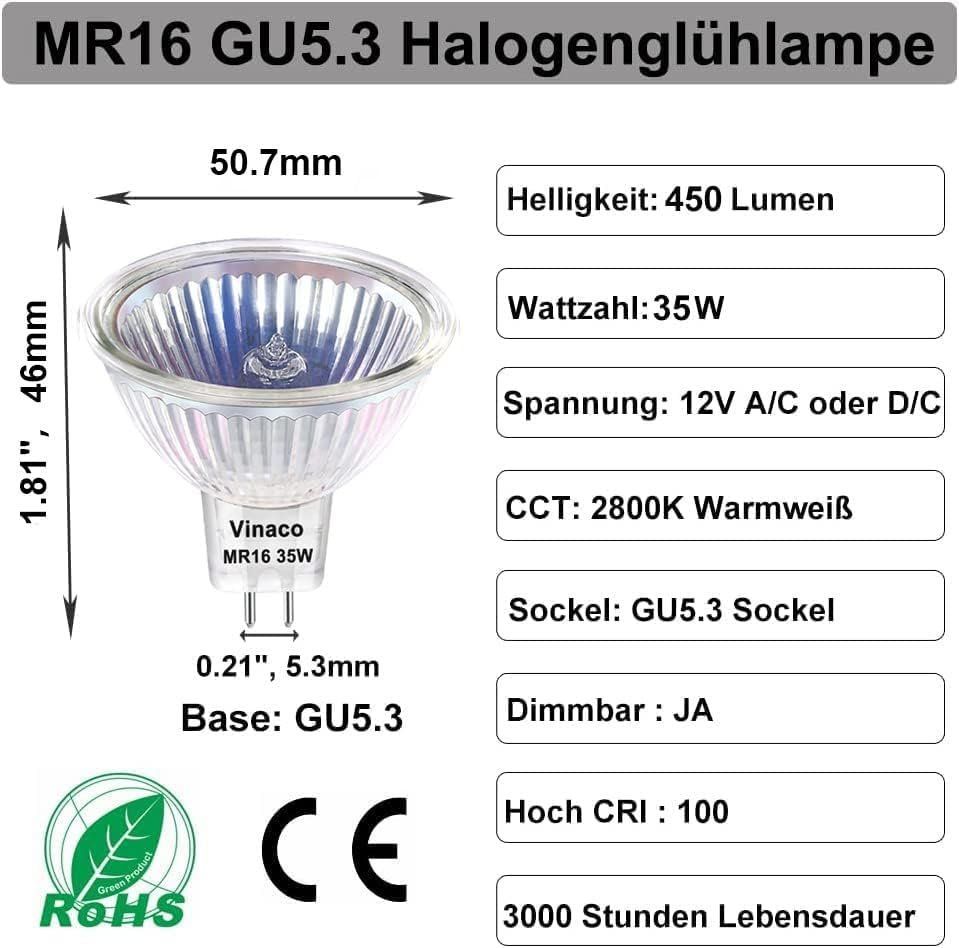 Lampade: MR16 Halogenlampen Dimmbar , GU5.3 Halogen 12V 35W – Nuovo (secondo la descrizione) da Thun venduto da Top32 2