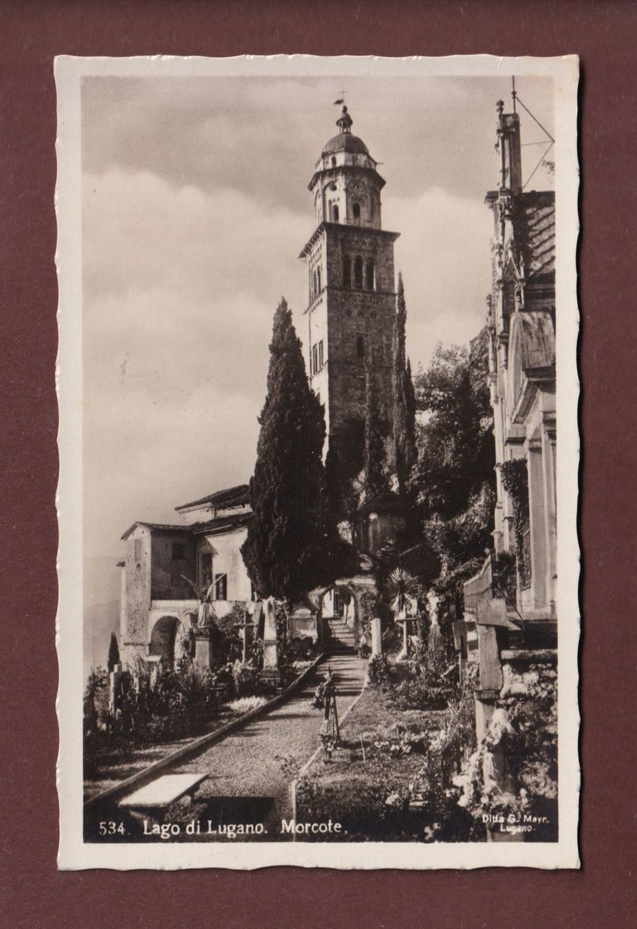 Cartoline postali: MORCOTE - Chiesa - 1934 – Usato da Pully venduto da nicecards-shop