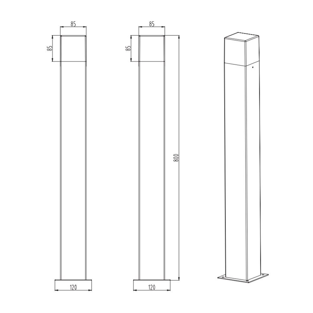 Lampade: LED Aussenleuchte, IP44, 80 cm Höhe – Nuovo (secondo la descrizione) da Kreuzlingen venduto da Smart-Light 4