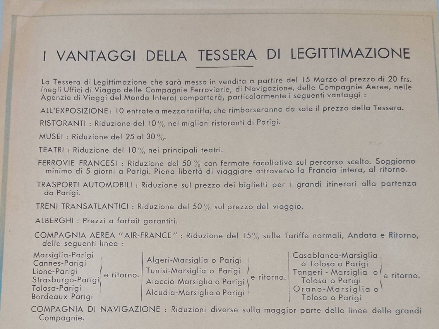 Documenti: "Exposition Internationale des Arts ... - Paris 1937" – Usato da Sorengo venduto da 74in 4