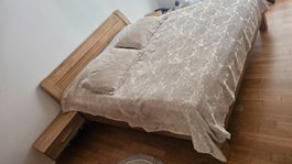 Dieter Knoll Bettanlage 180/200cm, Eiche massiv, Top Zustand