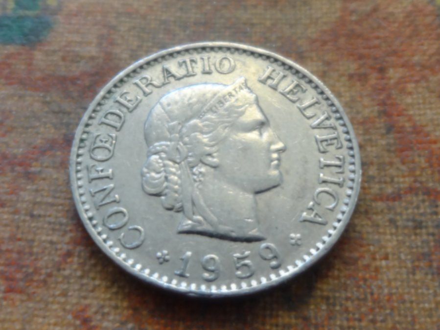 Tutti le monete: 10 Rp. 1959 – Usato da Romanel-sur-Lausanne venduto da Swift13