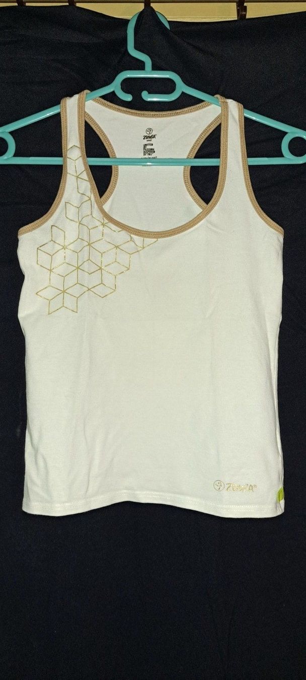 Top: Débardeur blanc contour paillette – Usato da Genève venduto da Axelle333