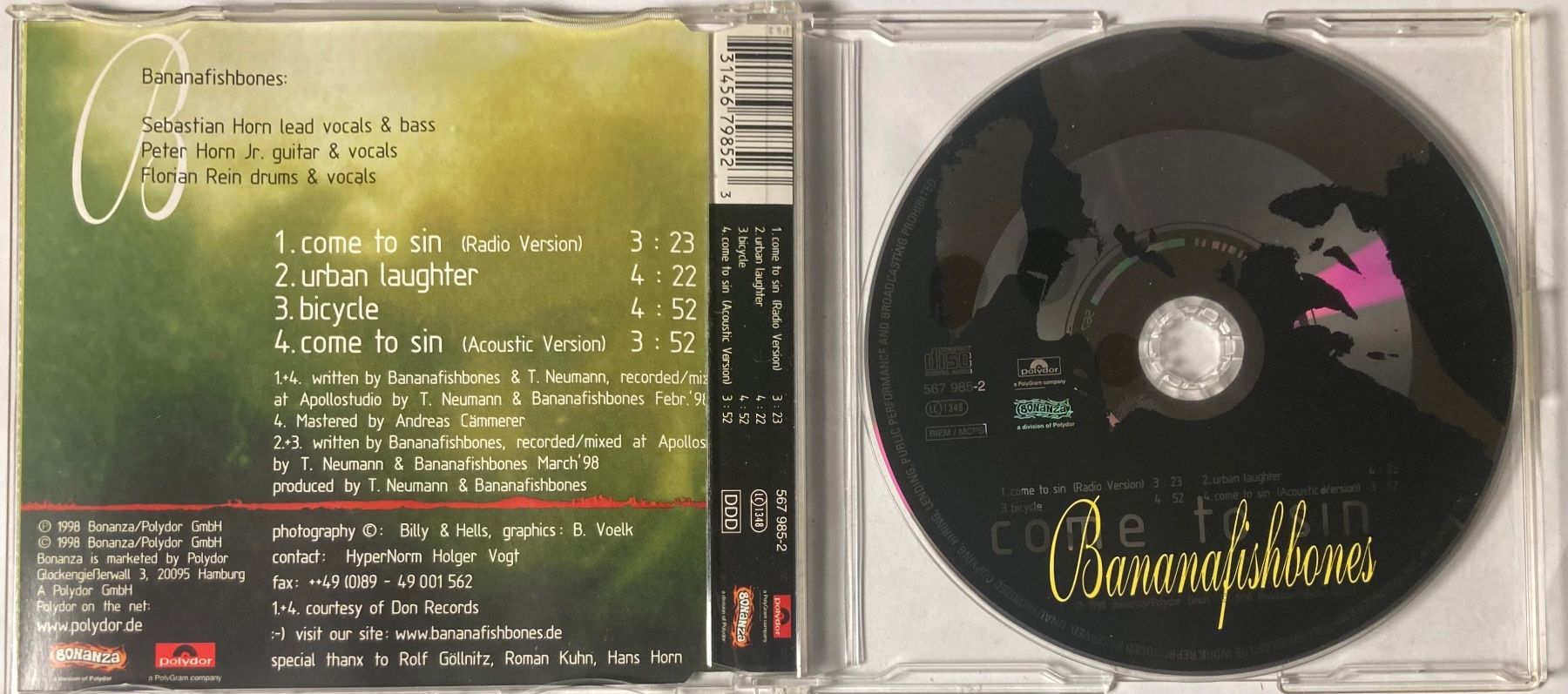 CDs: BANANAFISHBONES - COME TO SIN – D'occasion à Poliez-Pittet par Newtown-Records 1