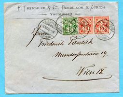 Brief von Kilchberg nach Wien 1902 - Abs: E. Treichler & Cie