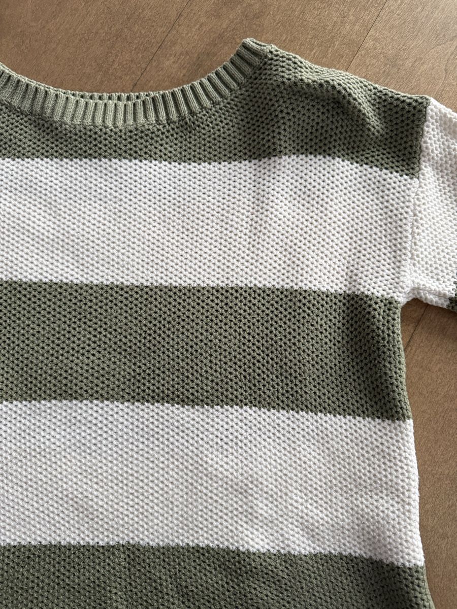 Esprit Maglioni & Felpe: ESPRIT - oliv-weiss gestreifter 3/4-Arm Pullover – Usato da Meilen venduto da kleisi01 4