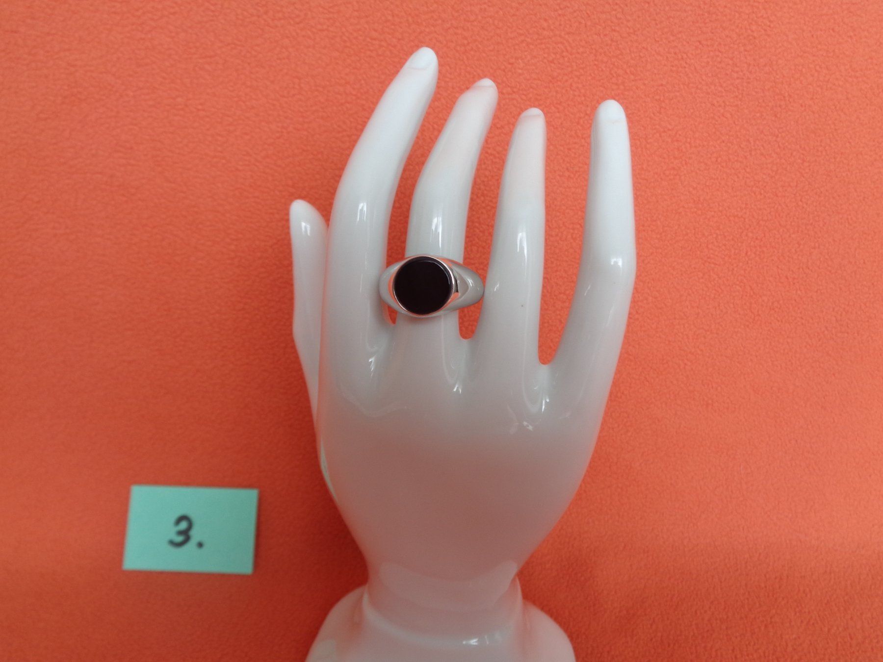 Anelli: Silberring mit Onyx - Sterling Silber 925 Grösse 63 – Nuovo (secondo la descrizione) da Chur venduto da omonia