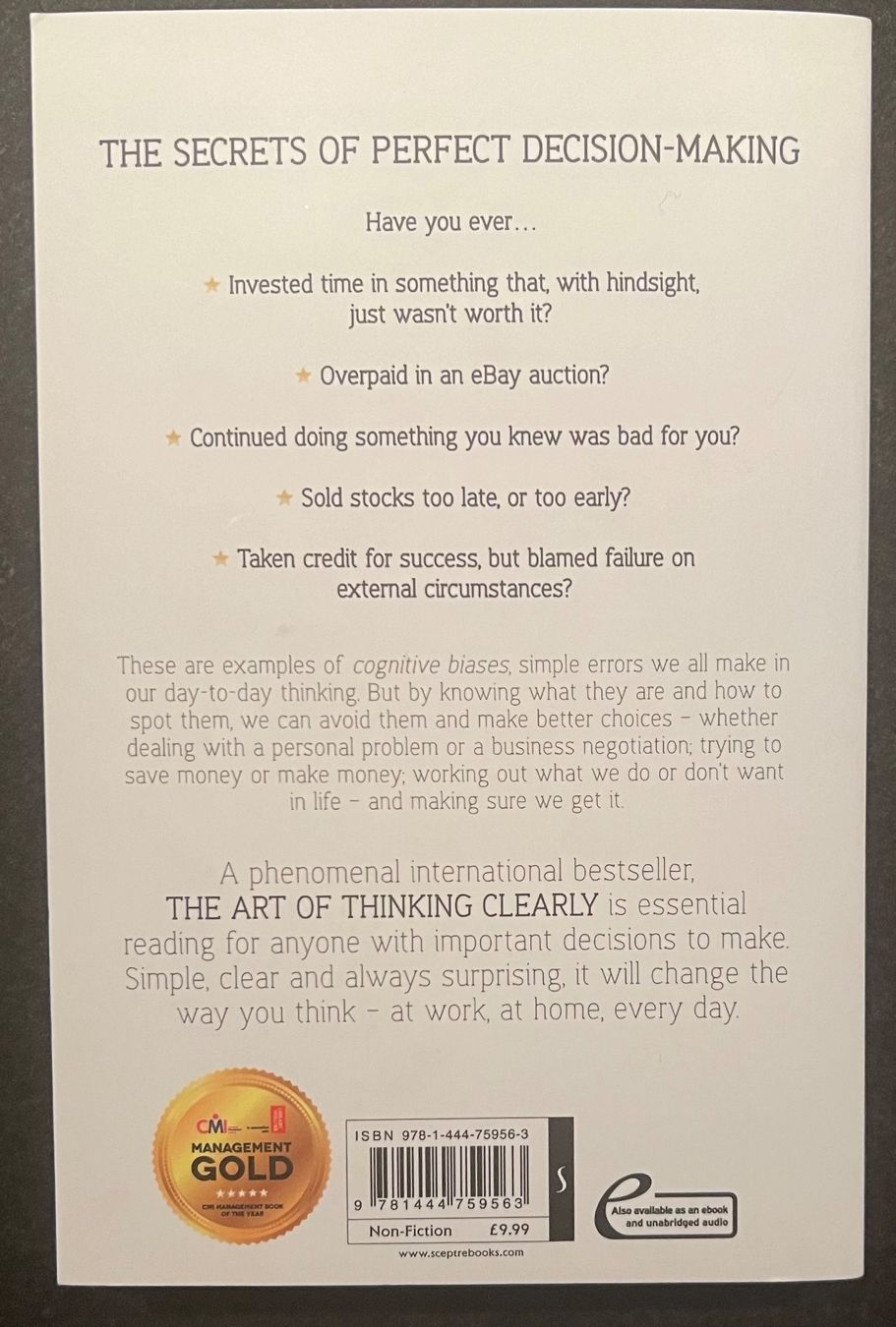 Libri: The art of thinking clearly - Dobelli – Usato da Zürich venduto da s4mister 1
