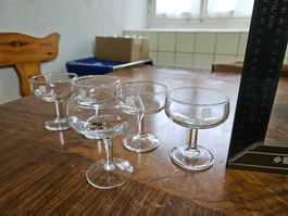 Set von 4 "Rosso Antico" Gläsern Set und 1 Einzelstück