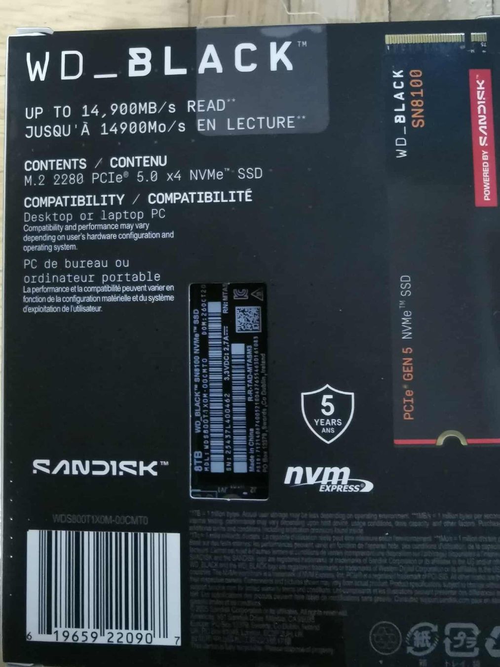 Sandisk Dischi rigidi: WD Black SN8100 SSD  SANDISK 8 TB – Nuovo e nell'imballaggio originale da Emmenbrücke venduto da Dilials 2