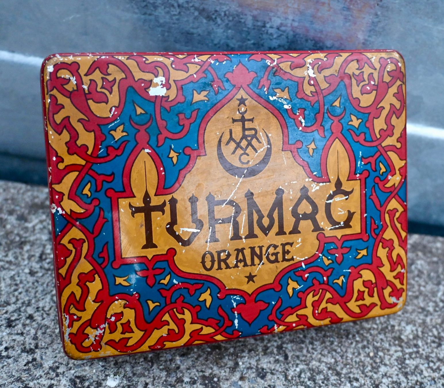 Dosen: Vintage BLECHDOSE Turmac BLEU orange – Gebraucht aus Pfaffhausen von mono_rec