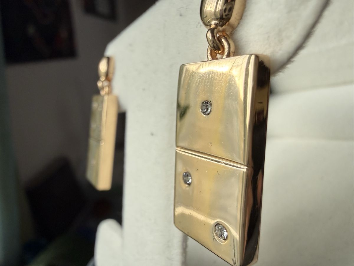 Orecchini pendenti & Orecchini a lobo: Domino-Ohrringe, Goldfarbe Vintage – Usato da Lamone venduto da LaCantinaMagica 6