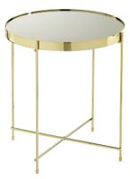 Xora Beistelltisch rund Metall Glas Goldfarben 42.5x45.5cm