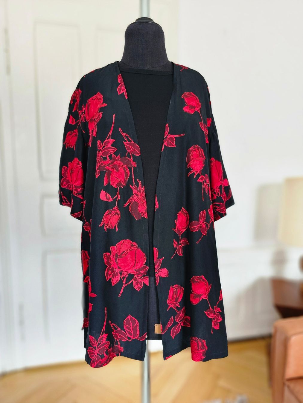Camicette: Vintage Bluse Kimono Rosenmuster, Grösse 38 – Usato da Ried-Brig venduto da Zzyzx 5