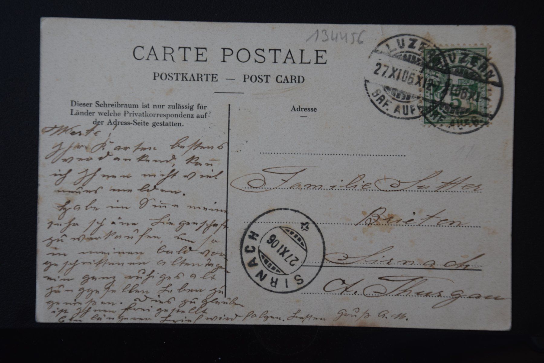 Cartoline postali: AK Luzern, Mühlenplatz 1906 – Usato da Luzern venduto da CH2018 1