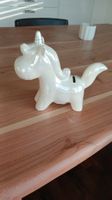Einhorn Spardose, Keramik, glänzend