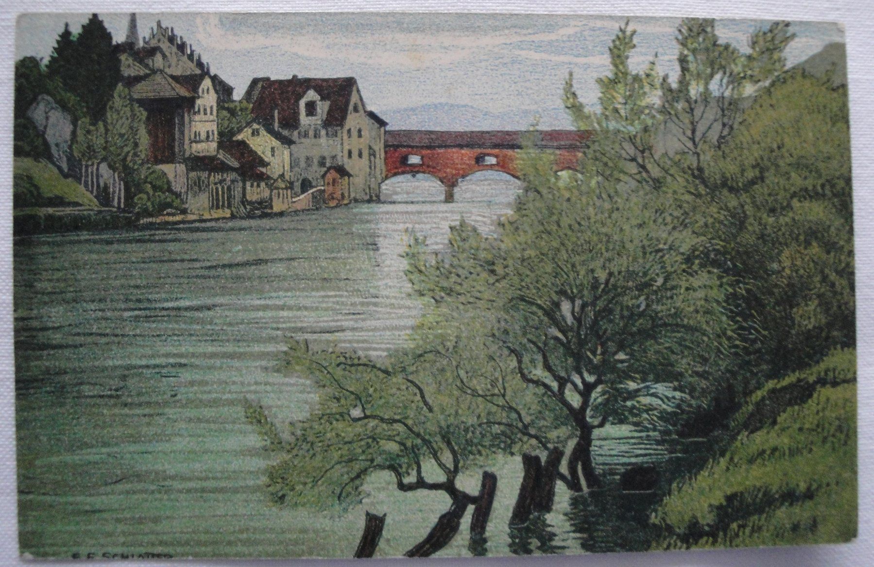 Cartoline postali: 5 schöne Ansichtskarten von Diessenhofen – Usato da Schaffhausen venduto da Hottschili 4