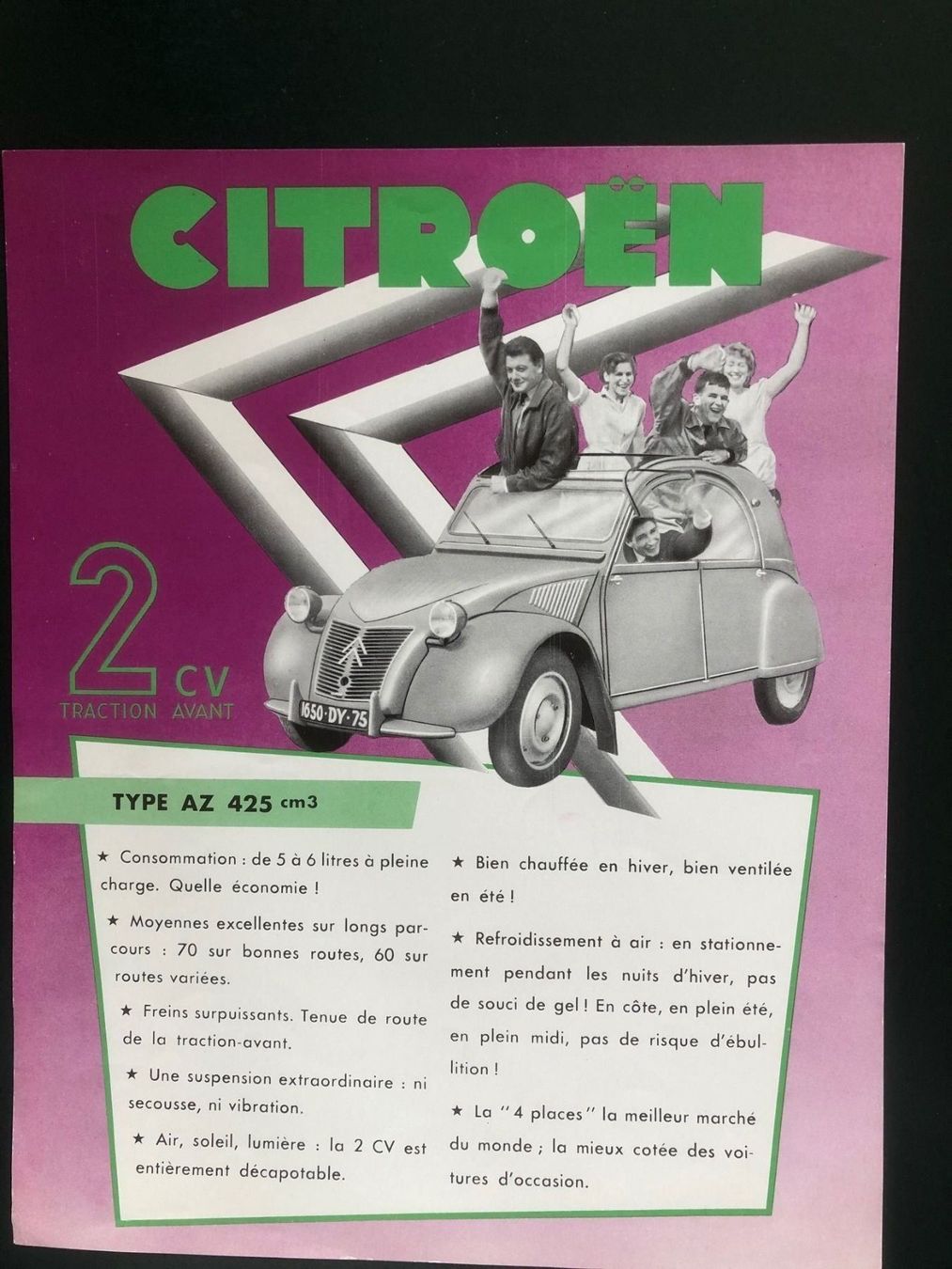 Dokumente: Proepekt 2CV AZ425 – Gebraucht aus Safenwil von efclassics