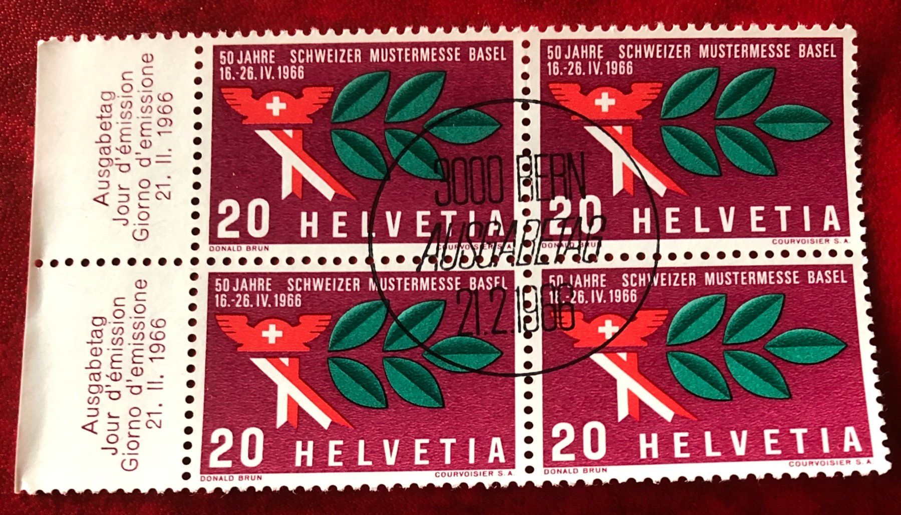 Tutti i francobolli: 4 er Block Nr.440 mit Stempel Bern    – Usato da Aarau venduto da Billa007