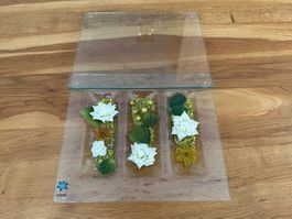 🌻 Dekorative Glasplatte mit Deckel, Top Zustand