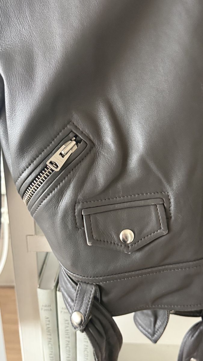 Allsaints Giacche: AllSaints Cole Biker Jacket, Size M, grey leather – Usato da zug venduto da Inaar 5