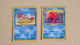 Kingler & Krabby Fossil Edition Pokemon Karte