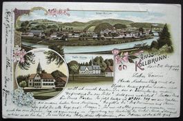 3-Bild-LITHO Gruss aus KOLLBRUNN gel. 1899 n. Türkei