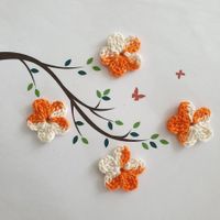 4 Stück Blumen gehäkelt, fleurs crochet, fiori uncinetto 940