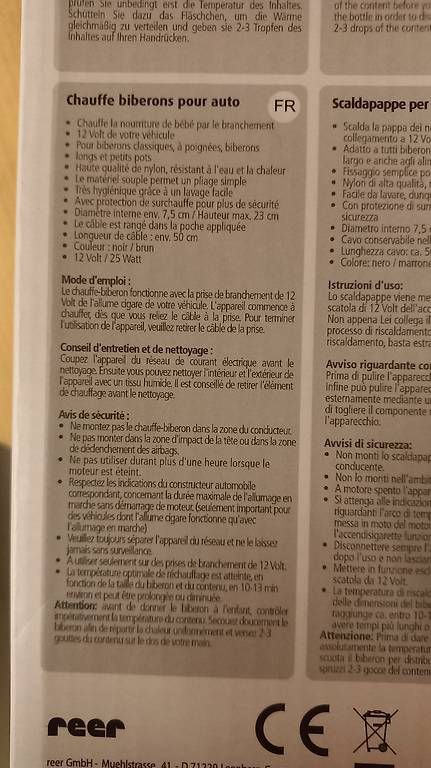Repas pour bébés: Chauffe biberon auto – D'occasion à Val-d'Illiez par mar_v8tq 1