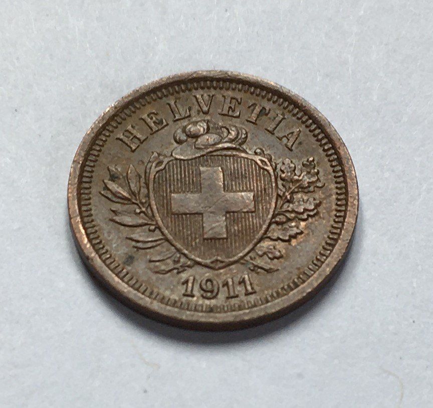 Tutti le monete: 1911 1 Rappen -unz – Usato da Kirchberg SG venduto da Zenhad69