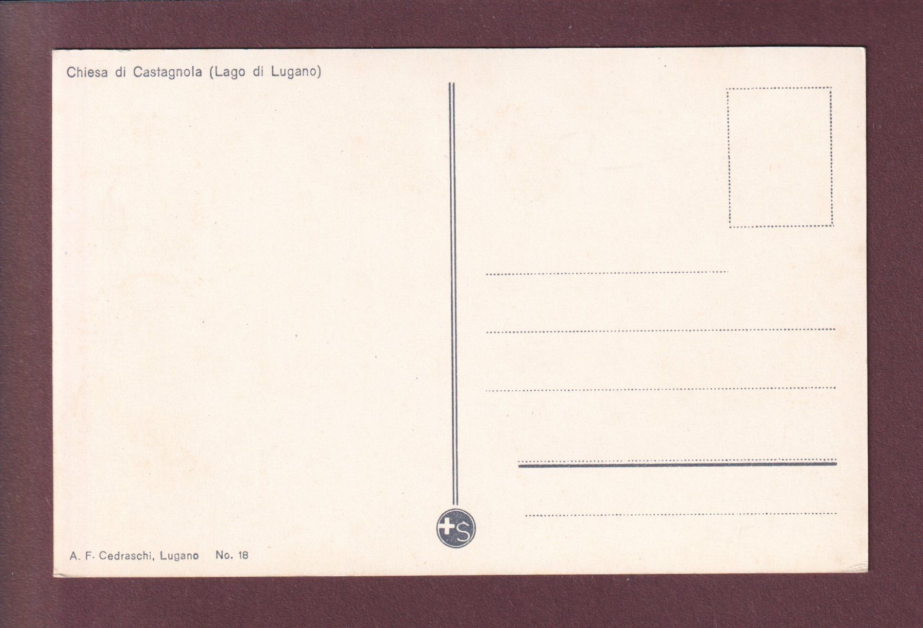 Cartoline postali: CASTAGNOLA - Chiesa antica – Usato da Pully venduto da nicecards 1