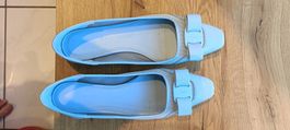 Salvatore Ferragamo Ballerinas Hellblau, Gr. 38