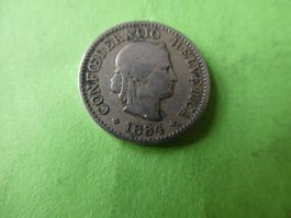 Schweiz 1884, 5 Rappen