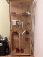 Glasvitrine mit Buchenholz | 67 × 173 cm | Sammlervitrine