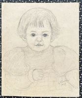 Zeichnung Mädchen Portrait von Bertha Züricher (ID b4539)