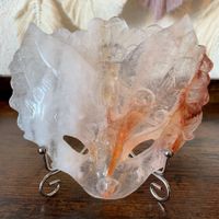 ✲ Hämatit Feuer Quarz Fuchs Maske ✲ 310g /Feuerquarz Carving