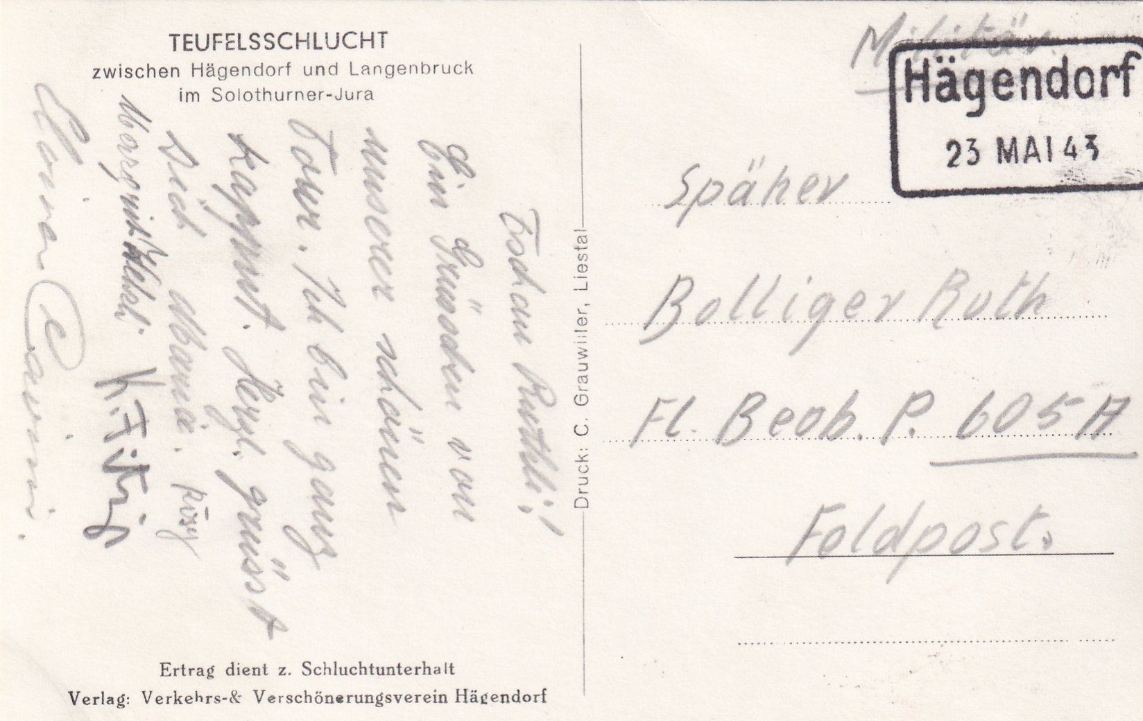 Cartoline postali: Teufelsschlucht /bo – Usato da Hombrechtikon venduto da Rudolf07 1
