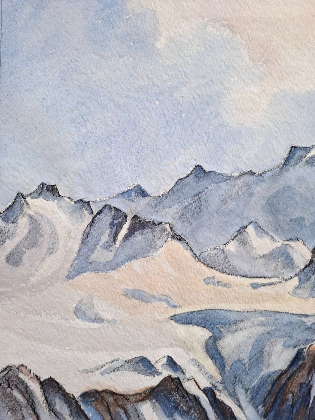 Dipinti: Aquarell Ferdinand Meyer-Streiff Ringelspitze "Flumsi" SG – Usato da Rheinfelden venduto da Badelus 1