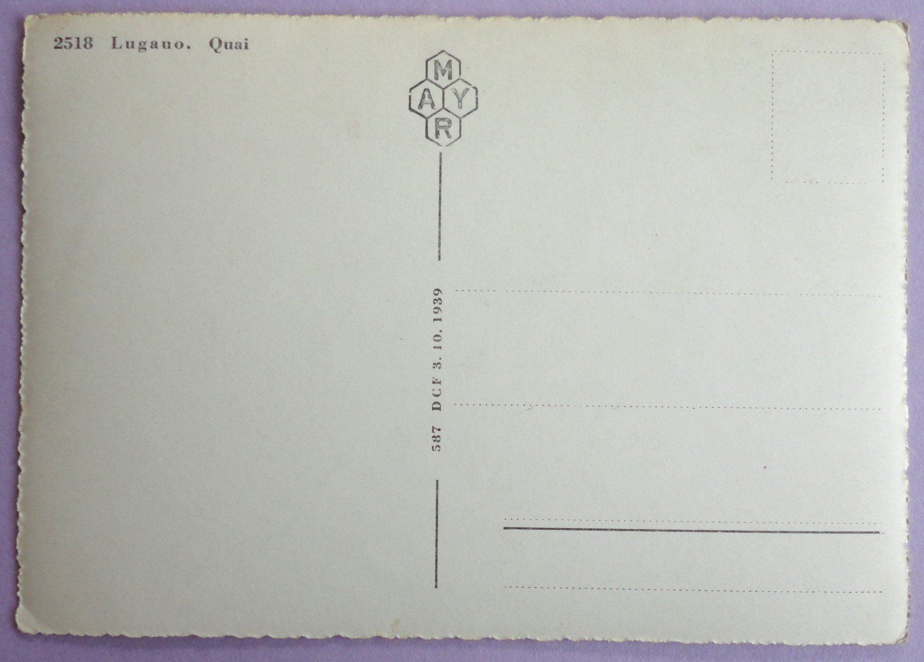Cartes postales: Lugano - Quai – D'occasion à Fétigny par Billy2miny 1