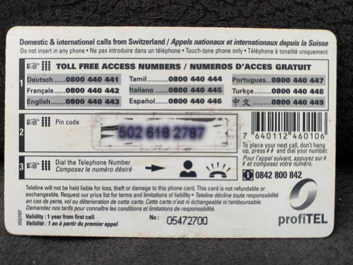 Cartes de téléphone: Teleline – Défectueux à Lausanne par babacard10 1