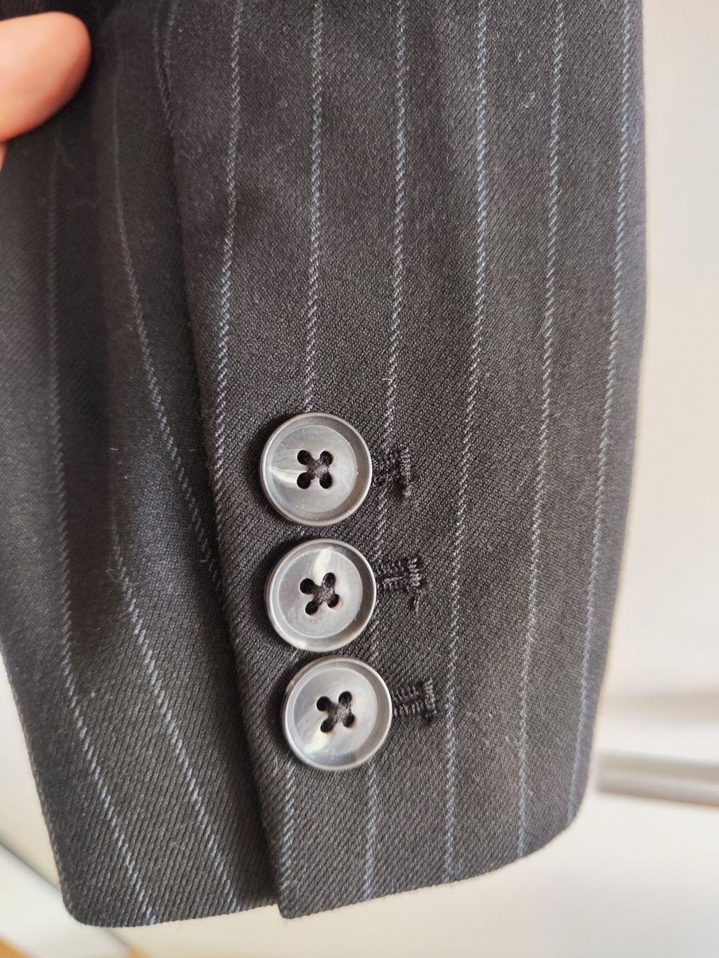 We Completi & Tailleur: New WE Double Breasted Blazer in black stripes, 36 – Nuovo (secondo la descrizione) da Sursee venduto da Re.joy 1