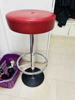 Barhocker rot Kunstleder Hocker Metallfuss höhenverstellbar