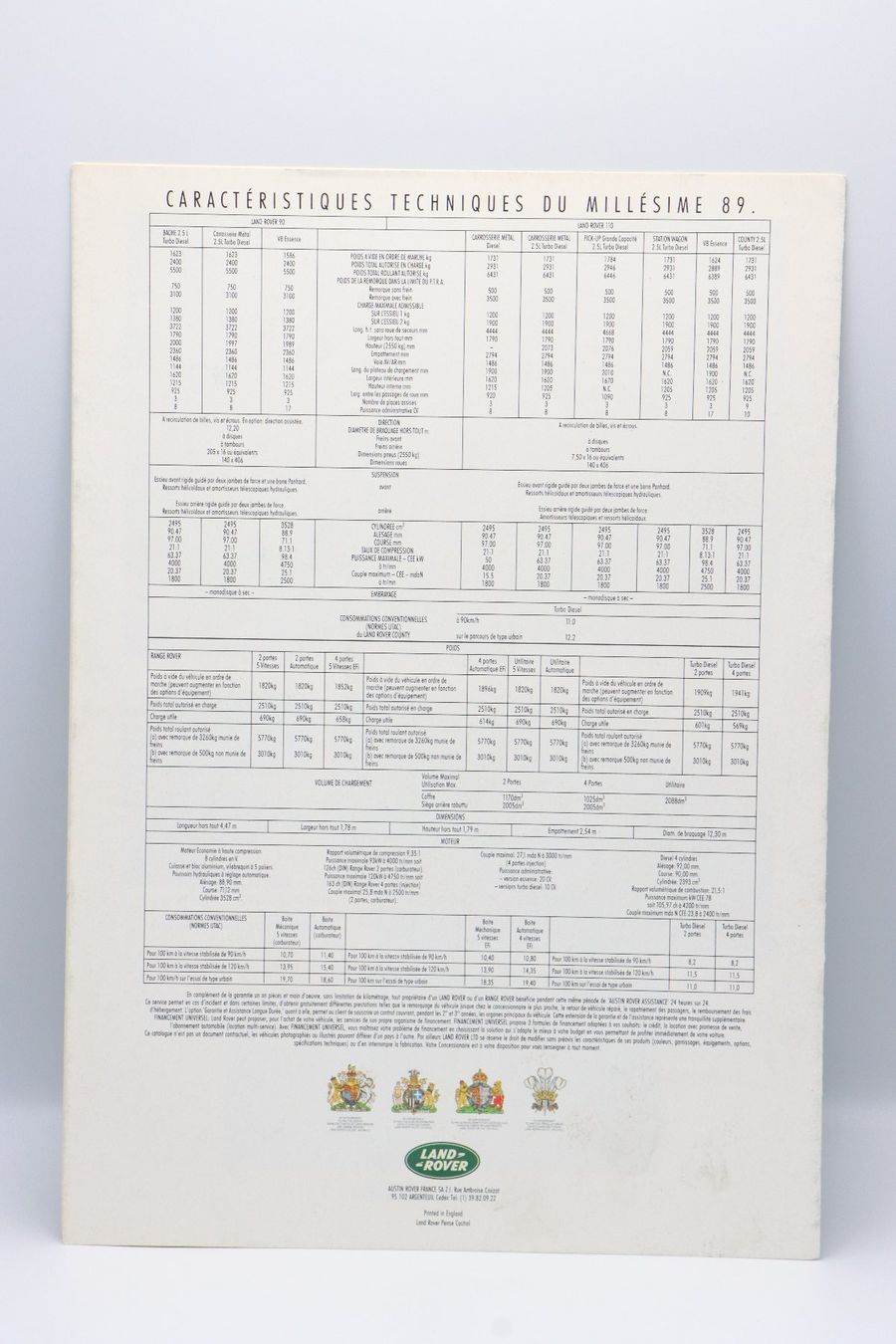 Land Rover Documenti: Land Rover Modellprogramm 1989 Prospekt – Usato da Bühl b.Aarberg venduto da Collectorpassions 1