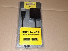 Adaptateur HDMI vers VGA avec câble audio 15cm, 1920x1080