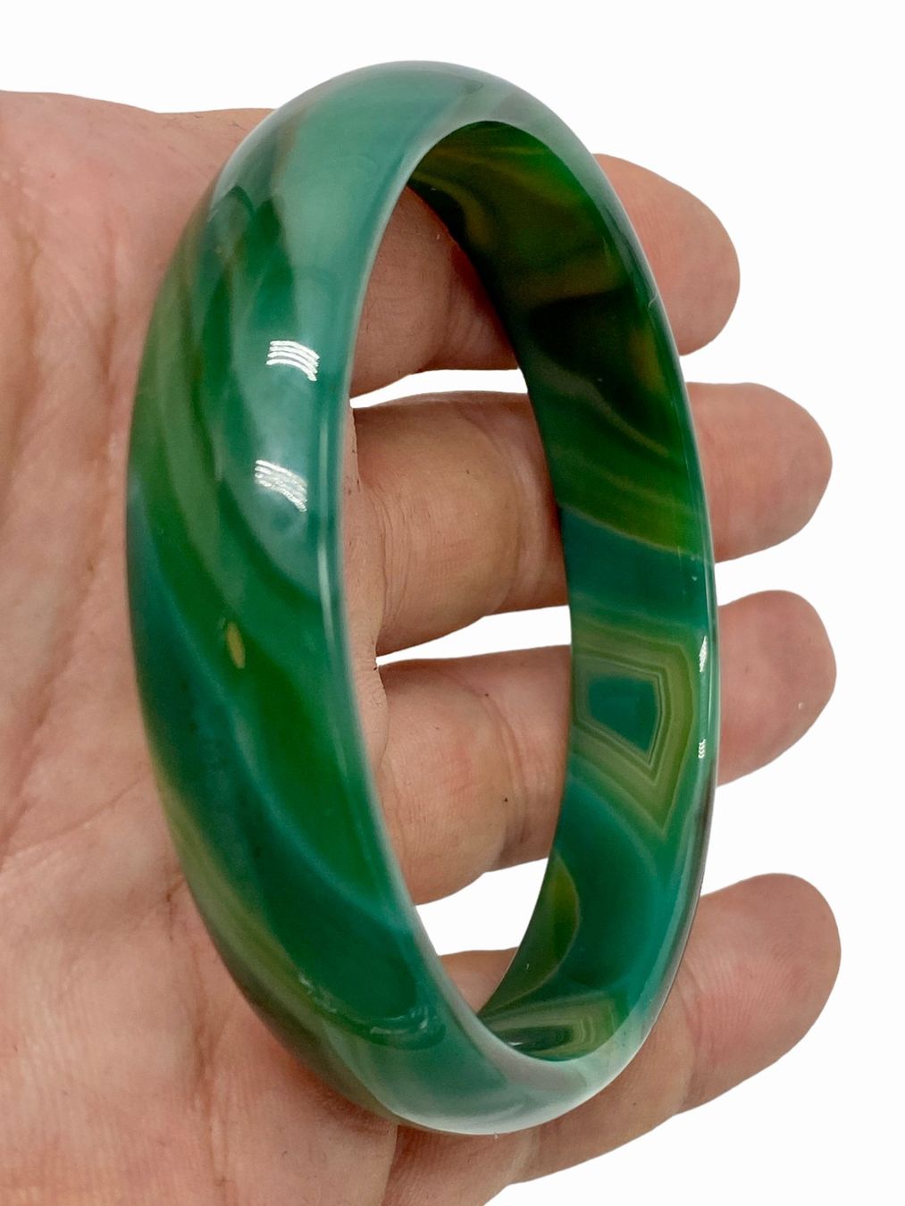Bracciali & Braccialetti: Bracelet jonc en véritable jadéite verte. Testée – Usato da Morges venduto da sauveurdetresors 7