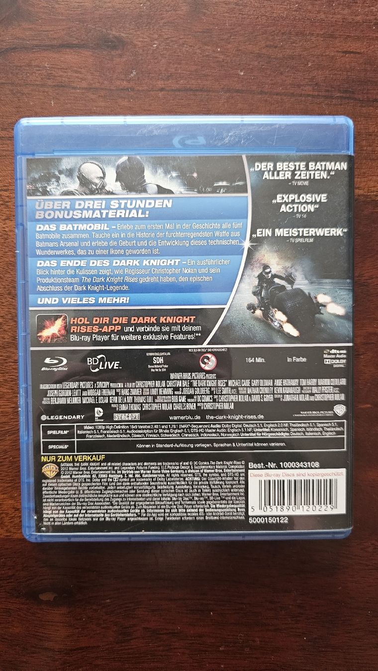 Alle DVDs: The Dark Knight Rises - Blu-ray -  Action! – Gebraucht aus Niederwil SG von ber_yb67 1