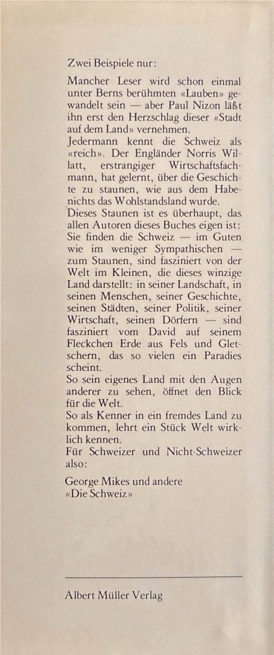 Libri: Mikes George, Die Schweiz – Nuovo (secondo la descrizione) da Sarnen venduto da Livres 3