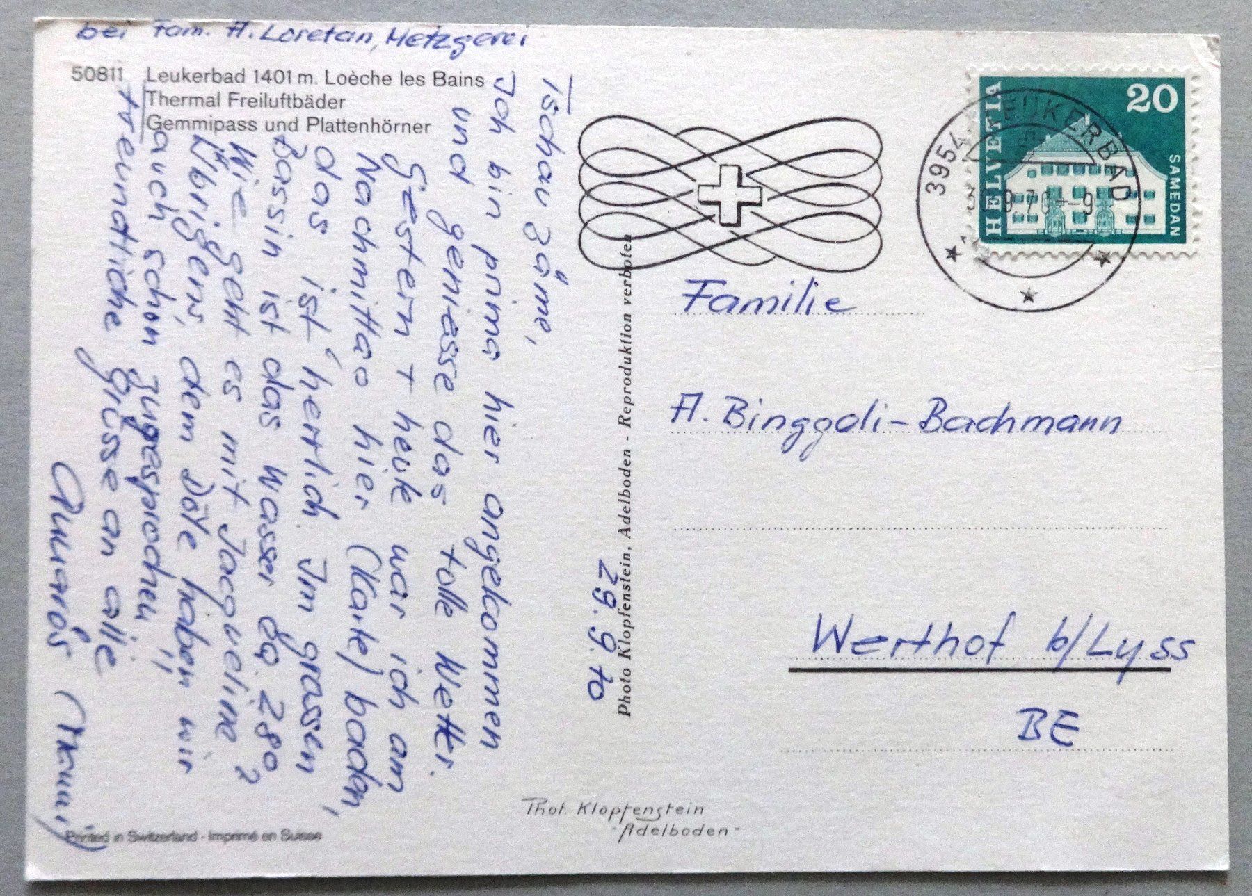 Cartoline postali: Leukerbad 1401 m, Thermal Freiluftbäder – Difettoso da Fétigny venduto da Billy2miny 1