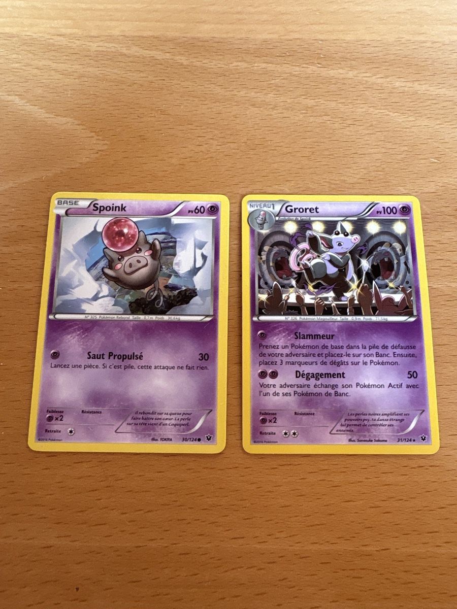 Pokémon Cartes à collectionner: 2 Pokemon Karten: Spoink & Groret – D'occasion à Balsthal par Sven.sch